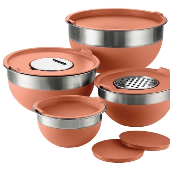 (Ew)Tramontina stainless steel 10pieces mixing bowls with greater and lid - Picture 2 of 9